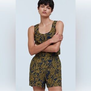 Madewell Blue and Gold Floral Women Shorts